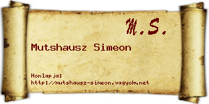 Mutshausz Simeon névjegykártya